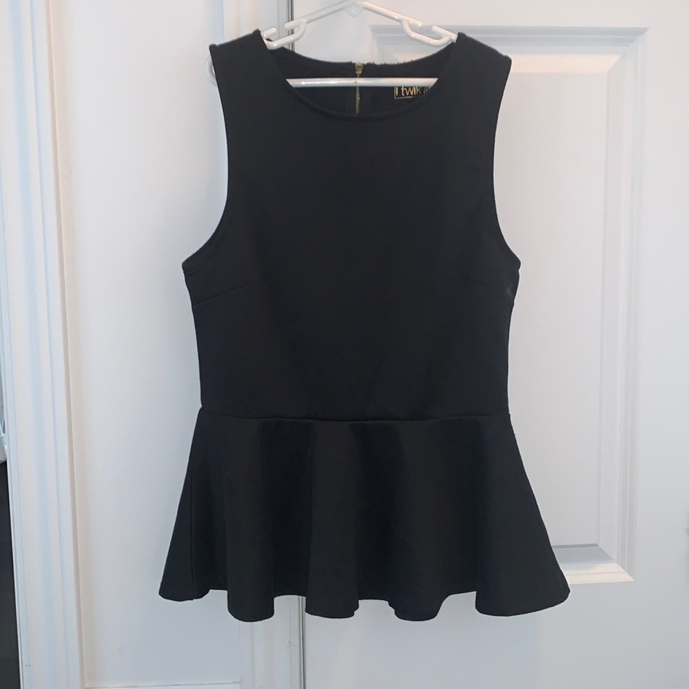 Peplum black sleeveless top - Picture 5 of 9